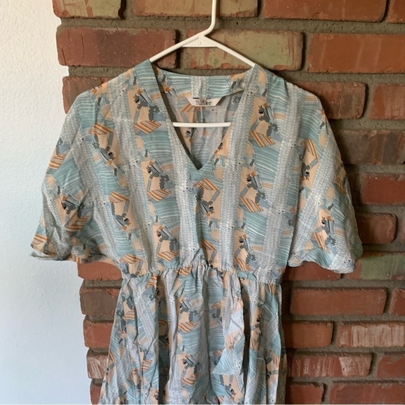 Tucker Cascade Hi-Low Silk Mini Dress Geometric Print Sz S - Picture 3 of 8